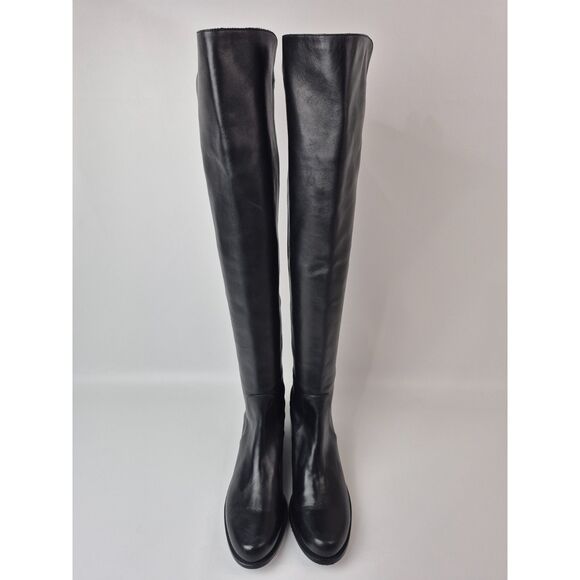Stuart Weitzman Women's Black Reserve Leather Over-the-Knee Boots Size 10 B - Picture 4 of 7